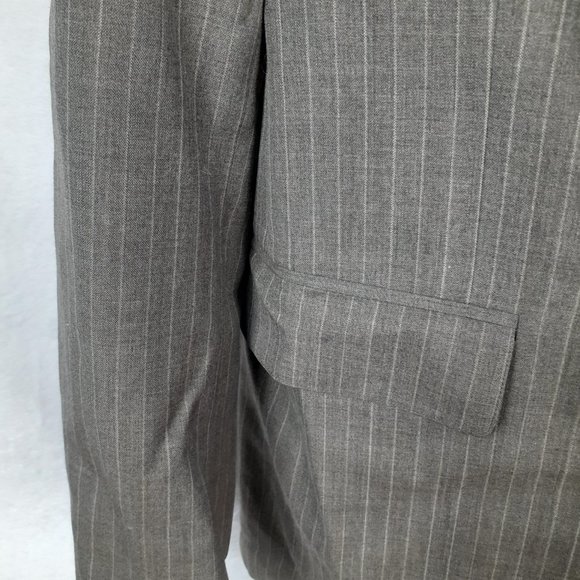 Traditionalist Men's Suit Jacket Blazer 2 Button Pockets Striped Brown Stone - Picture 7 of 9